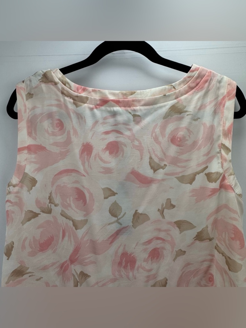 Talbots Cream and Pink Floral Rose Tank Top NEW - Picture 8 of 11